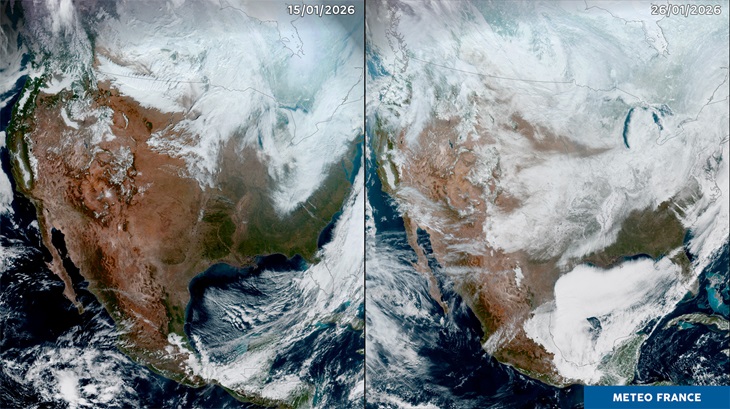 Episode de neige aux Etats-Unis : avant/après