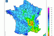 Cumul des précipitations du 1er janvier au 23 avril 2020