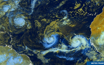 Illustration défilé de phénomènes tropicaux sur l'Atlantique nord © Météo-France