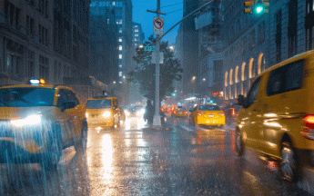 Image d'illustration. Fortes pluies à New York.