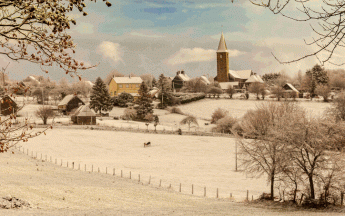 Neige en plaine dans l'Orne en décembre 2020