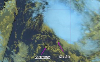 Image satellite d'ELEANOR le 21 février 2024 à 1330 UTC (14h30 heure de Paris, 17h30 heure de La Réunion).