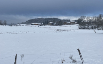 Neige sur la Lozère mercredi matin.