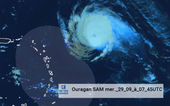 Image du satellite GOES16 le 29 septembre 20212020 à 0745 UTC.