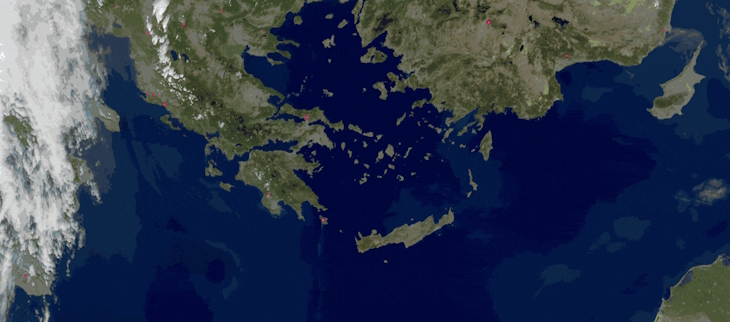 Incendies dans le sud-est de l'Europe samedi 26 juillet 2025