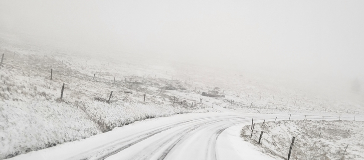 Premières neiges à La Bresse (Vosges) le 24 octobre 2025.