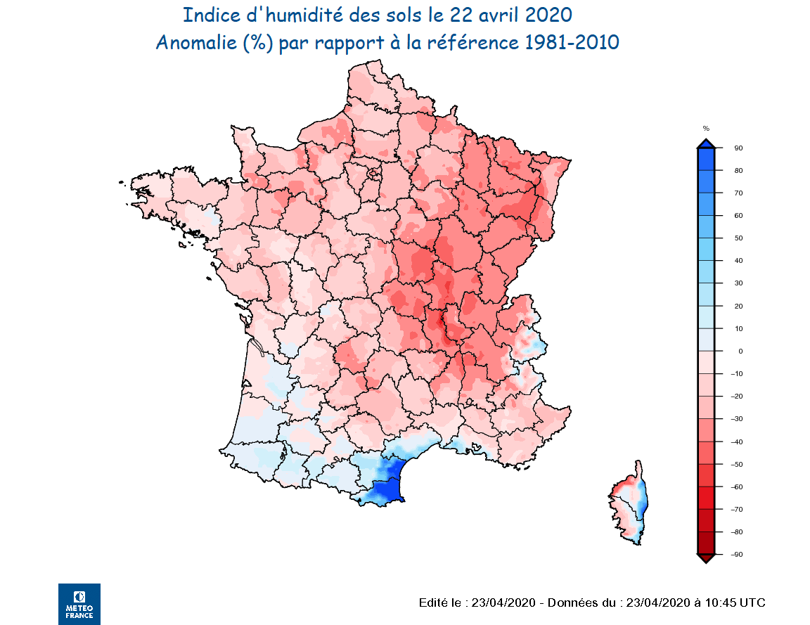 Indice d'humidité des sols