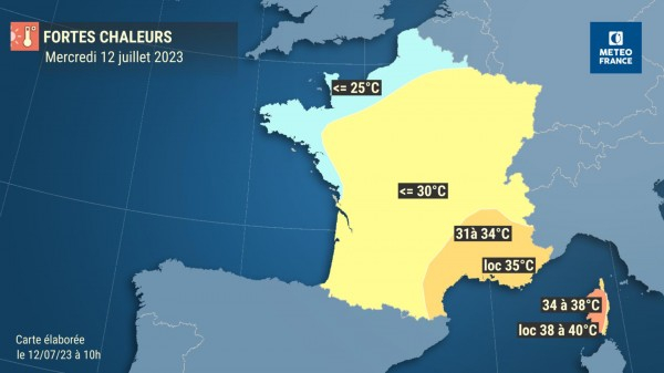 Fortes chaleurs, mercredi 12 juillet