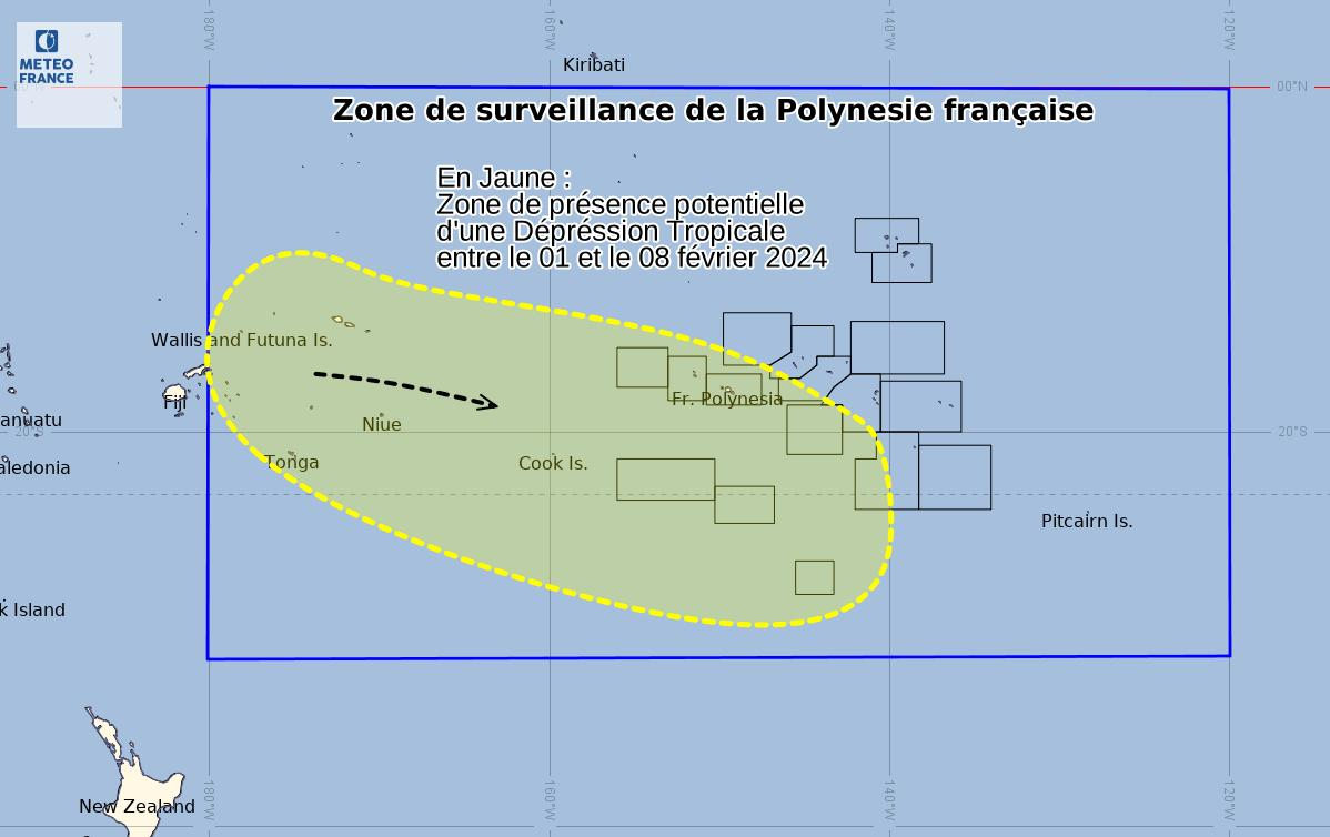 Zone de présence potentielle de dépression tropicale. © Météo-France