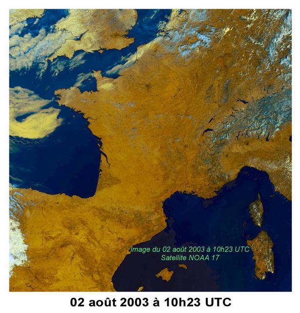 Situation de blocage sur la France le 2 août 2003. © Météo-France.