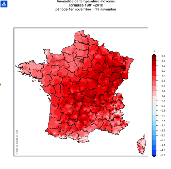 Anomalies de températures moyennes. 