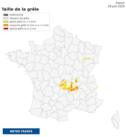 Chutes de grêle du 28 juin 2024 © Météo-France
